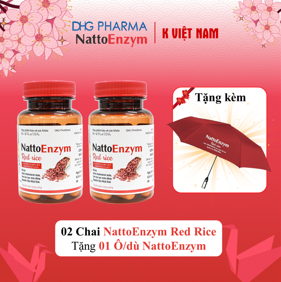 Combo 2 chai NattoEnzym Red Rice - Ngừa Đột qụy
