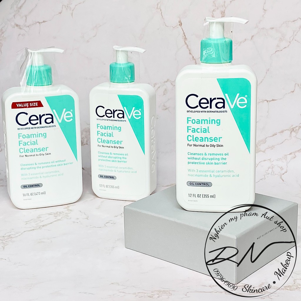Sửa Rửa Mặt Dành Cho Da Dầu CeraVe Foaming Facial Cleanser Oil Control 355ml/ 473ml