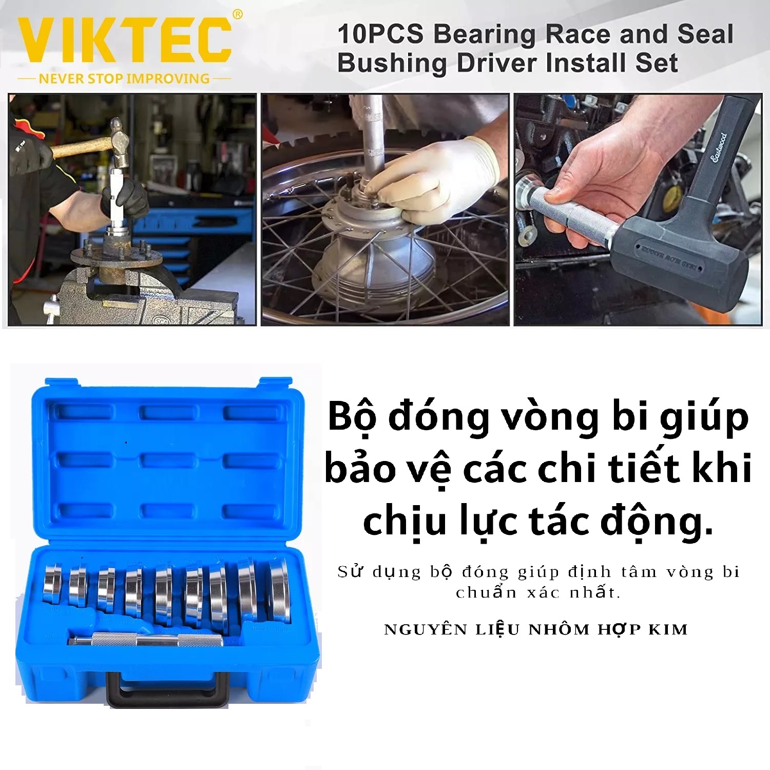 Bộ Đóng Vòng Bi Chuyên Dụng Bộ Sản Phẩm 10 Chi Tiết Nguyên Liệu Nhôm Hợp Kim Nguyên Khối