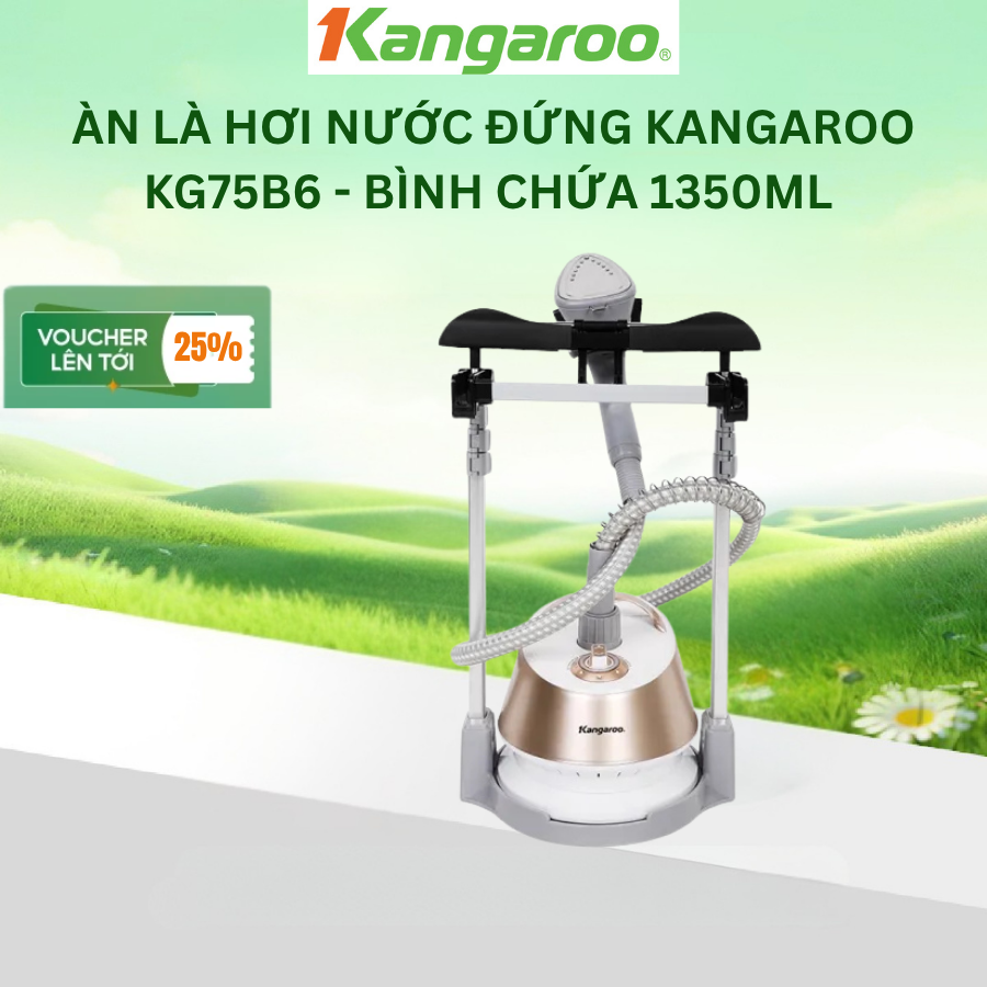 [BH 1 Năm] Bàn là hơi nước đứng Kangaroo KG75B6 - Bình chứa 1350ml - Hàng chính hãng