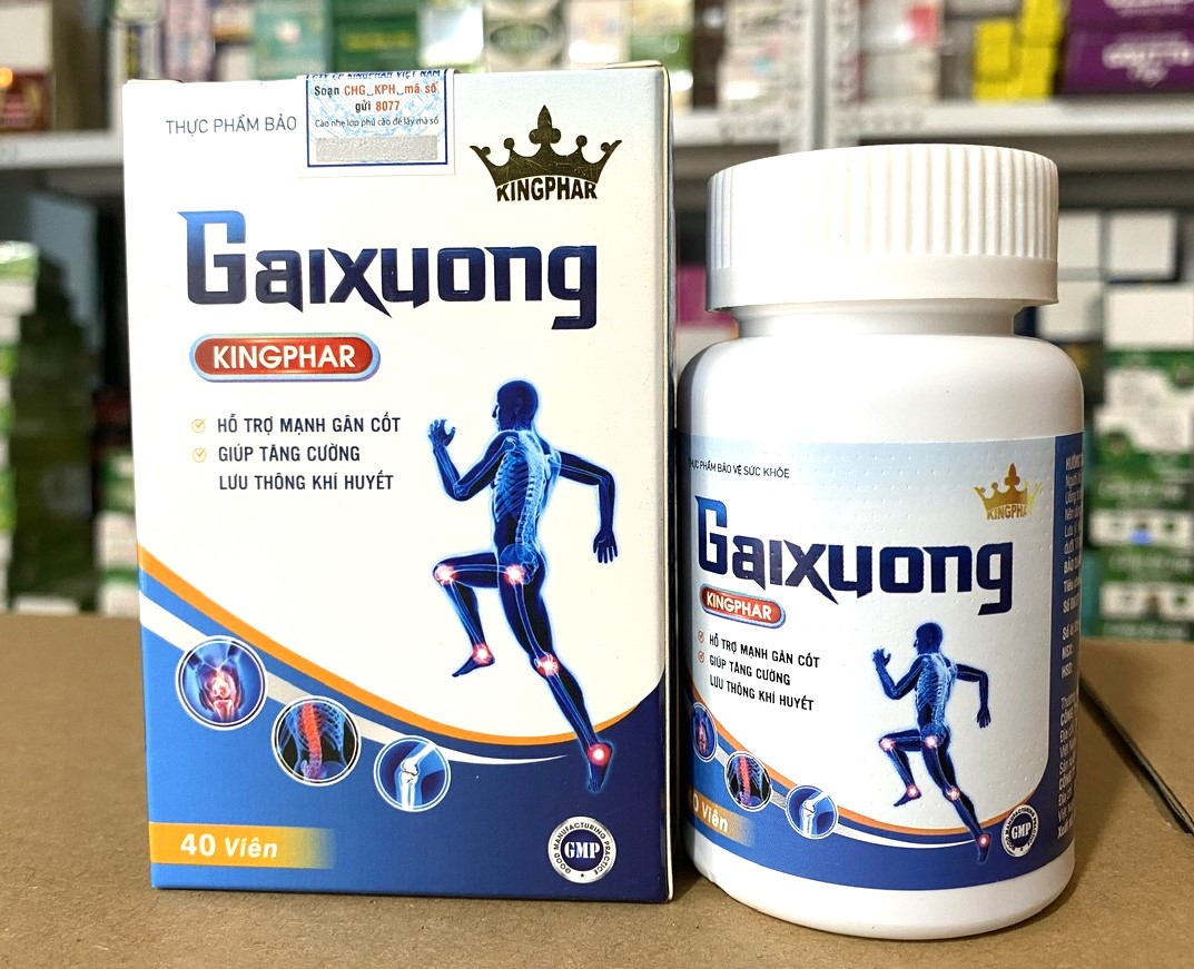 Gai xương Kingphar Gaixuong Kingphar Giúp xương chắc khớp khỏe, ngăn ngừa thoái hóa khớp, tái tạo mô sụn, bôi trơn khớp glucosamin mo