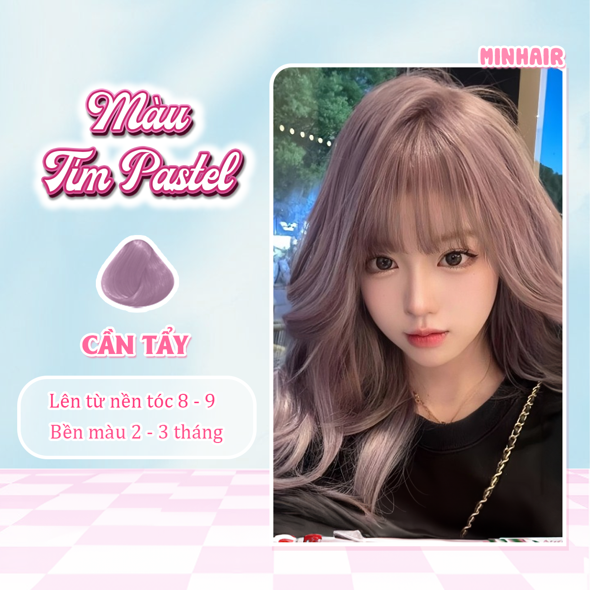 Thuốc nhuộm tóc Tím, thuốc nhuộm tóc Tím Pastel, Minhair, tặng kèm oxi trợ dưỡng và bao tay