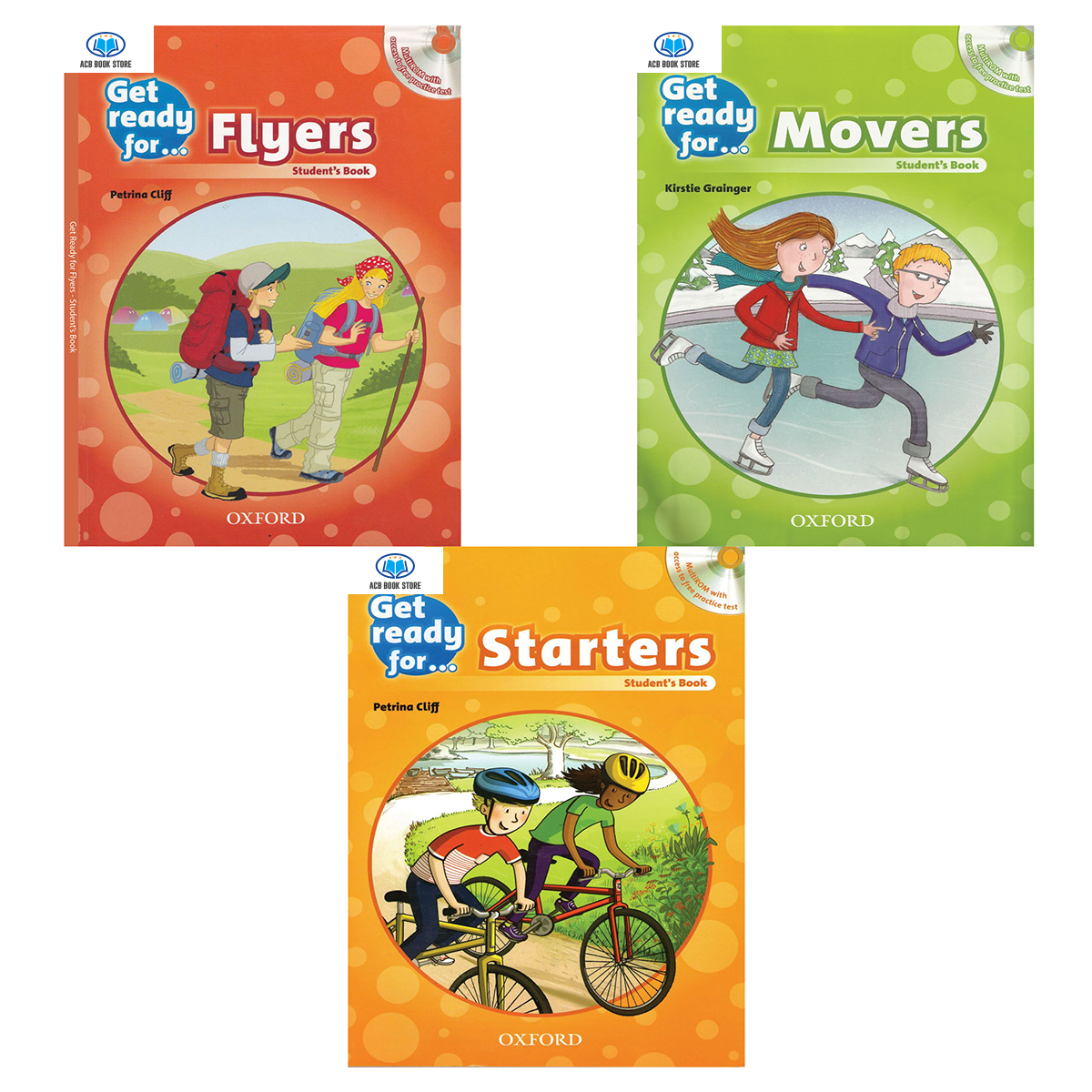 Sách Get Ready Starter, Mover, Flyer 3 cuốn mới Sách màu - ACB Bookstore