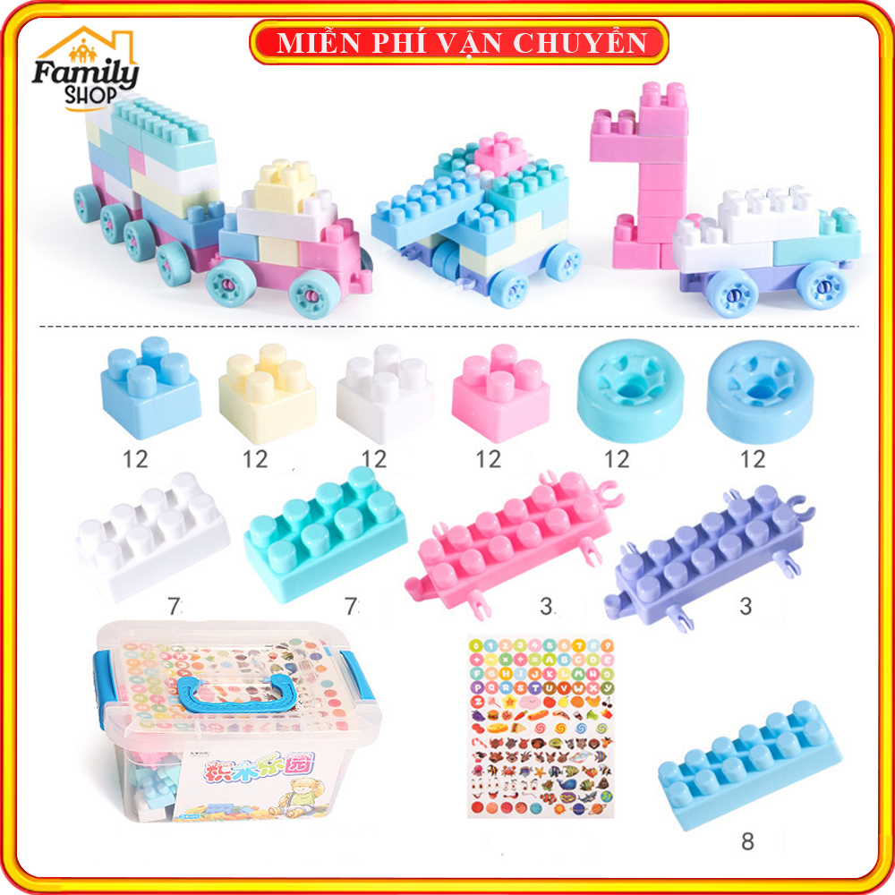 Bộ đồ chơi xếp hình 100 chi tiết - Đồ chơi phát triển trí tệ trẻ