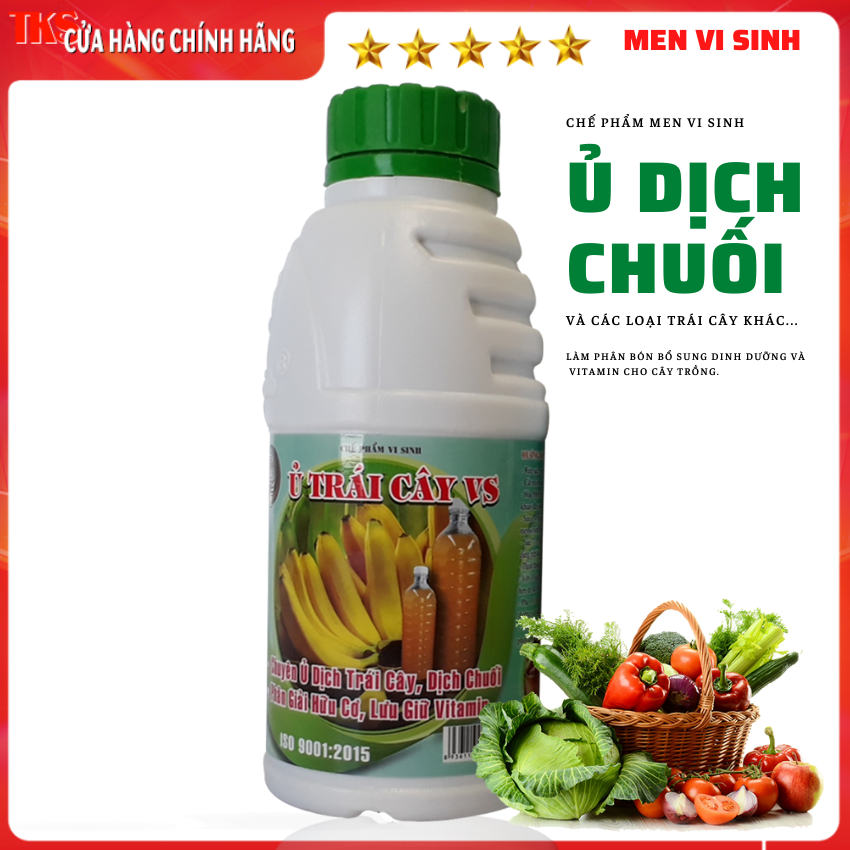 MEN VI SINH Ủ Dịch Chuối, Trái  Cây Làm Phân Bón Nhanh Đơn Giản Tiết Kiệm - Chai 500ml