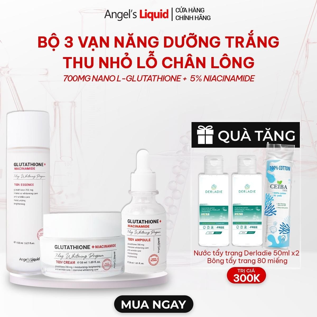 Bộ 3 sản phẩm Nước thần, Serum, Kem Dưỡng Trắng