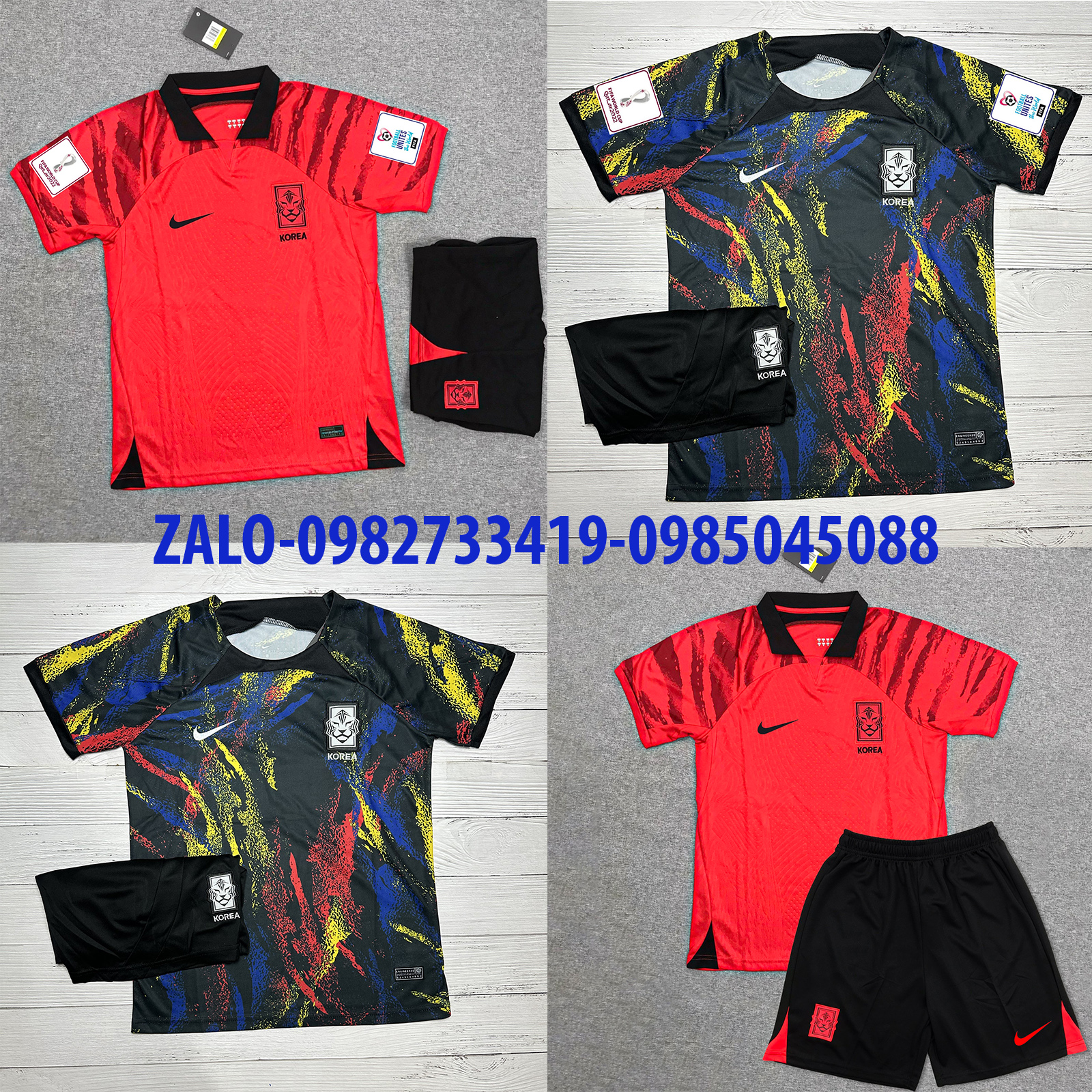 Áo Quần Bóng Đá ĐỘI TUYỂN HÀN QUỐC- 2022 - Chất Polyeste - Hàng Thái Lan-Chuẩn Thi Đấu Quốc Tế