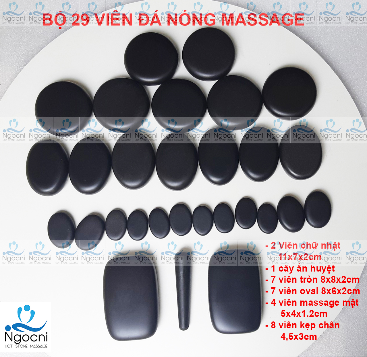 [HCM]Bộ 29 viên Đá Nóng Massage Spa hàng cao cấp ( Hình ảnh Thật)