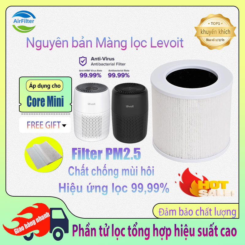 🔥 Nguyên bản🔥 Lõi lọc thay thế dành cho máy lọc không khí Air Purifier levoit Core Mini Filter Phụ kiện tương thích Original Hepa Lọc&Than hoạt tính Hepa H13 Antibacteria Virus&Hút ẩm Khử mùi