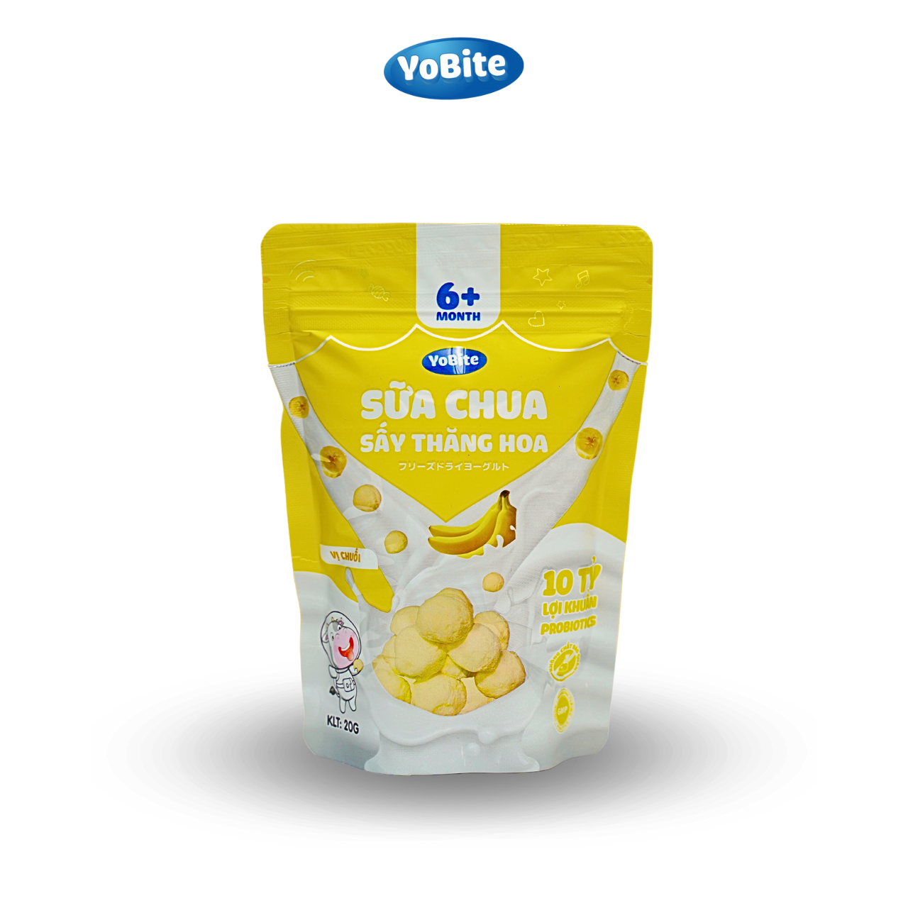 Sữa Chua Khô Sấy Thăng Hoa YoBite Kids - Vị Chuối - 20gr