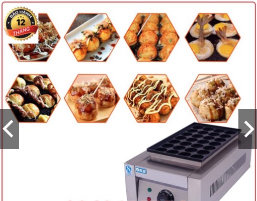 Máy làm bánh takoyaki, bánh bạch tuộc 28 lỗ công nghiệp