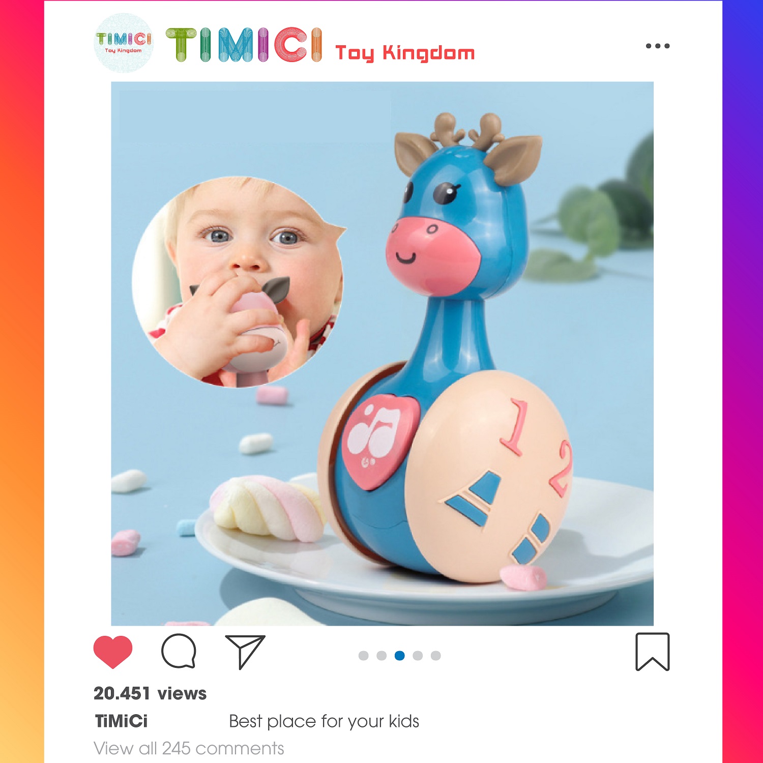 Đồ chơi lật đật biết trượt siêu xinh cho bé