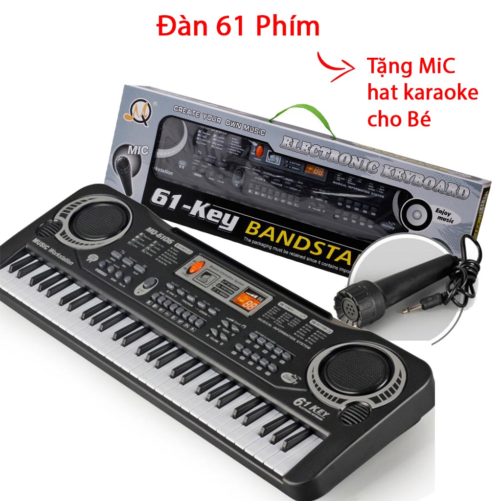 Đàn Piano 61 Phím Kèm Micro Và Sạc Hàng Đẹp Cho Bé, Âm Thanh Chuẩn