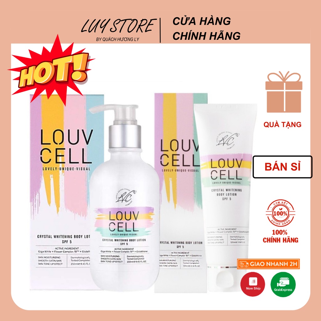 Kem dưỡng ẩm trắng da body Louv Cell Crystal Whitening Body Lotion 120ml và 250ml IROSE-LOUDTBTC