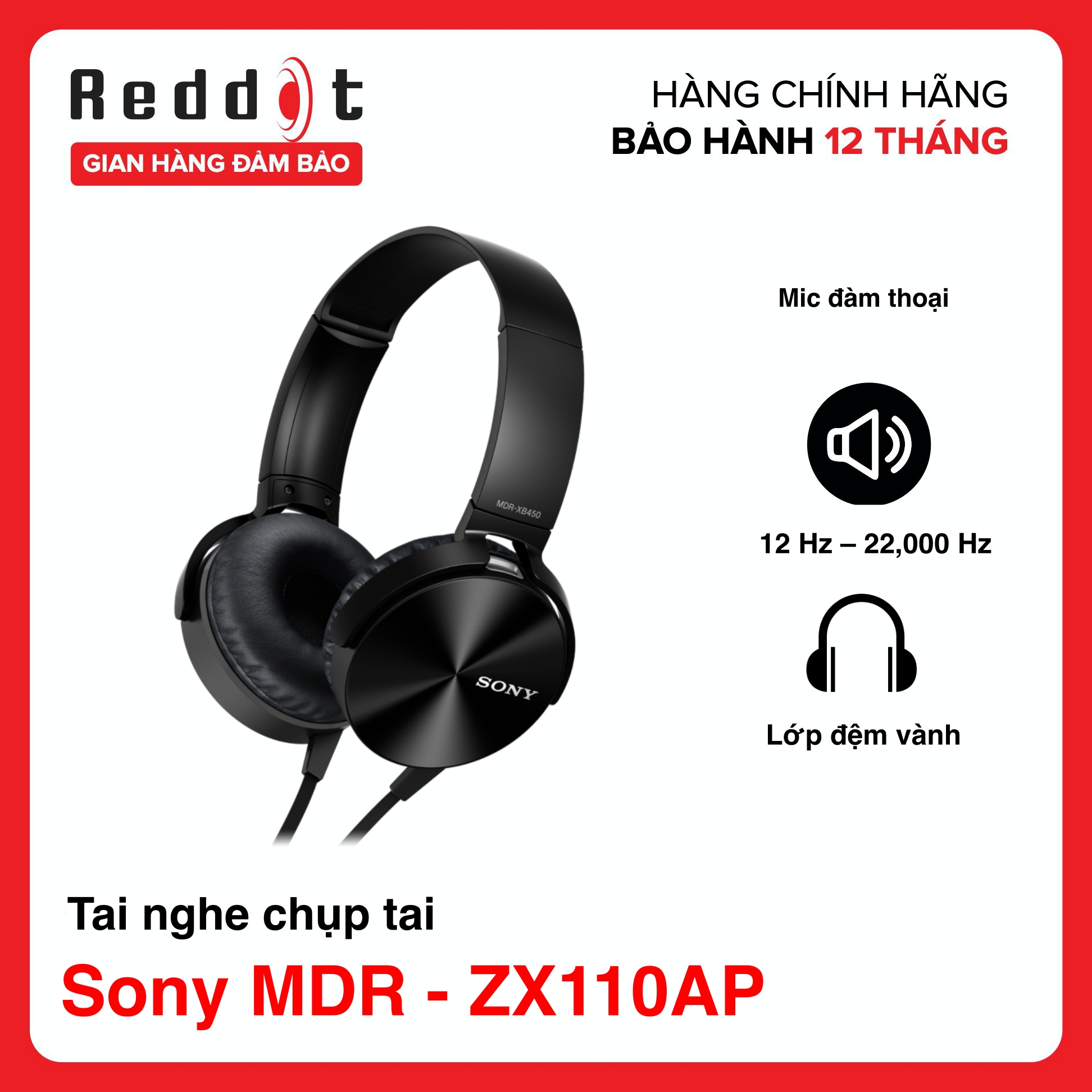 Tai nghe chụp tai Sony MDR - ZX110AP - Bảo hành chính hãng 12 tháng - Reddot  Mall