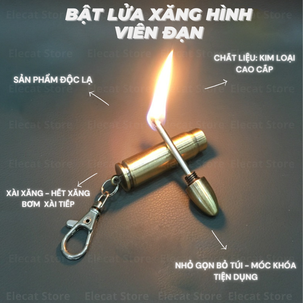 Bật lửa xăng đá - móc khóa độc lạ