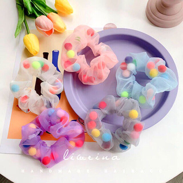 Scrunchies dây buộc tóc cột tóc hot trend