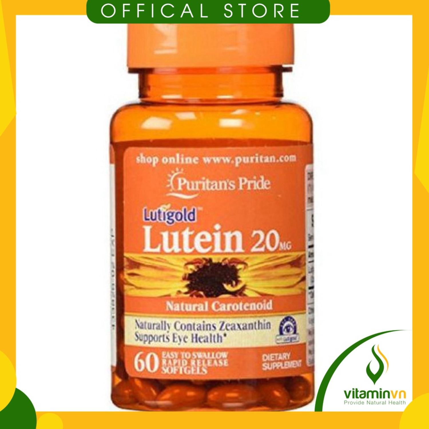 Viên uống lutein 20mg puritan's pride của mỹ, 60 viên