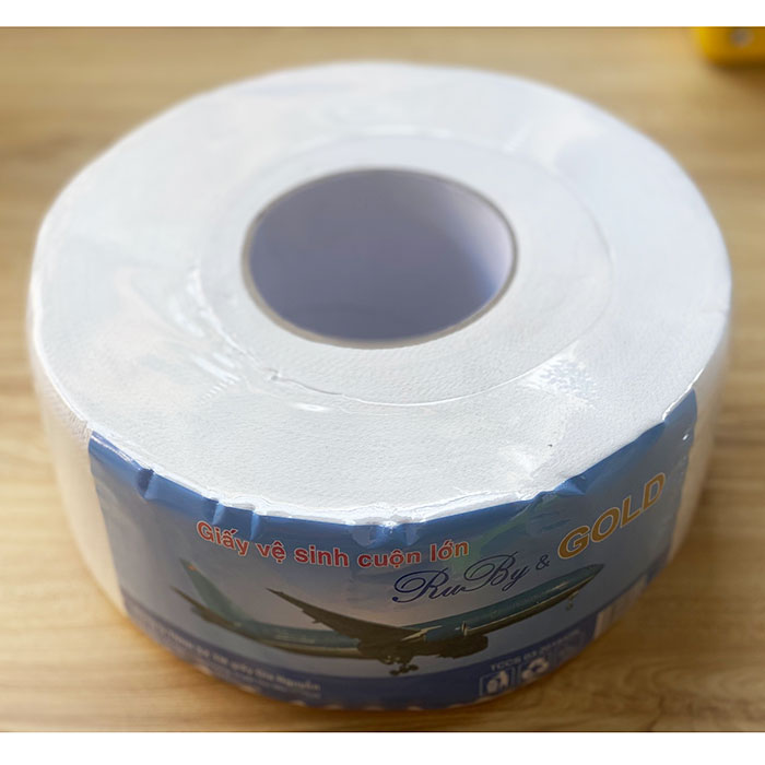 Hcm giấy vệ sinh cuộn lớn ruby gold loại 450 - 500g mềm mịn 2 lớp