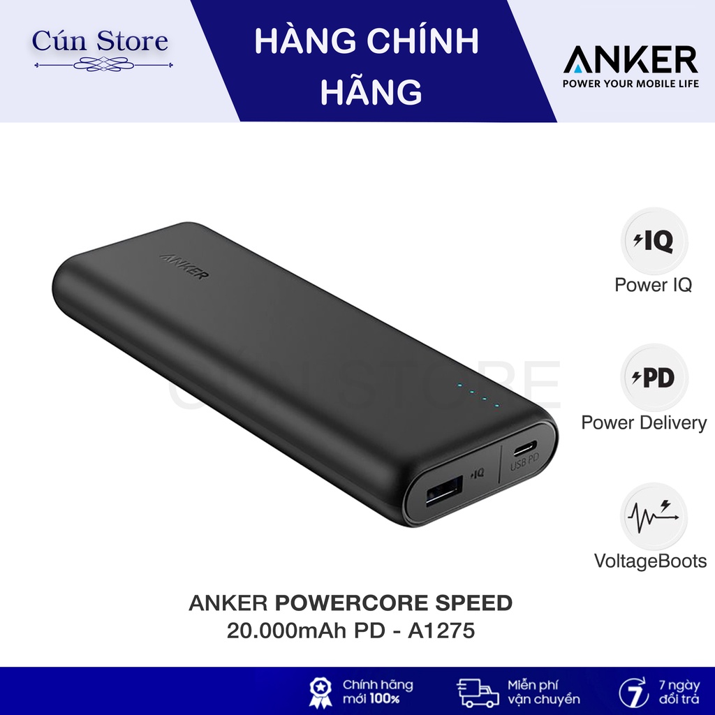 Sạc dự phòng Anker A1275 PowerCore Speed 20000mAh