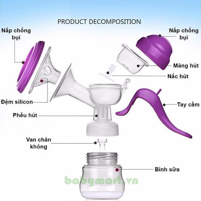 Hút sữa cầm tay Babuu Nhật Bản tặng túi trữ sữa