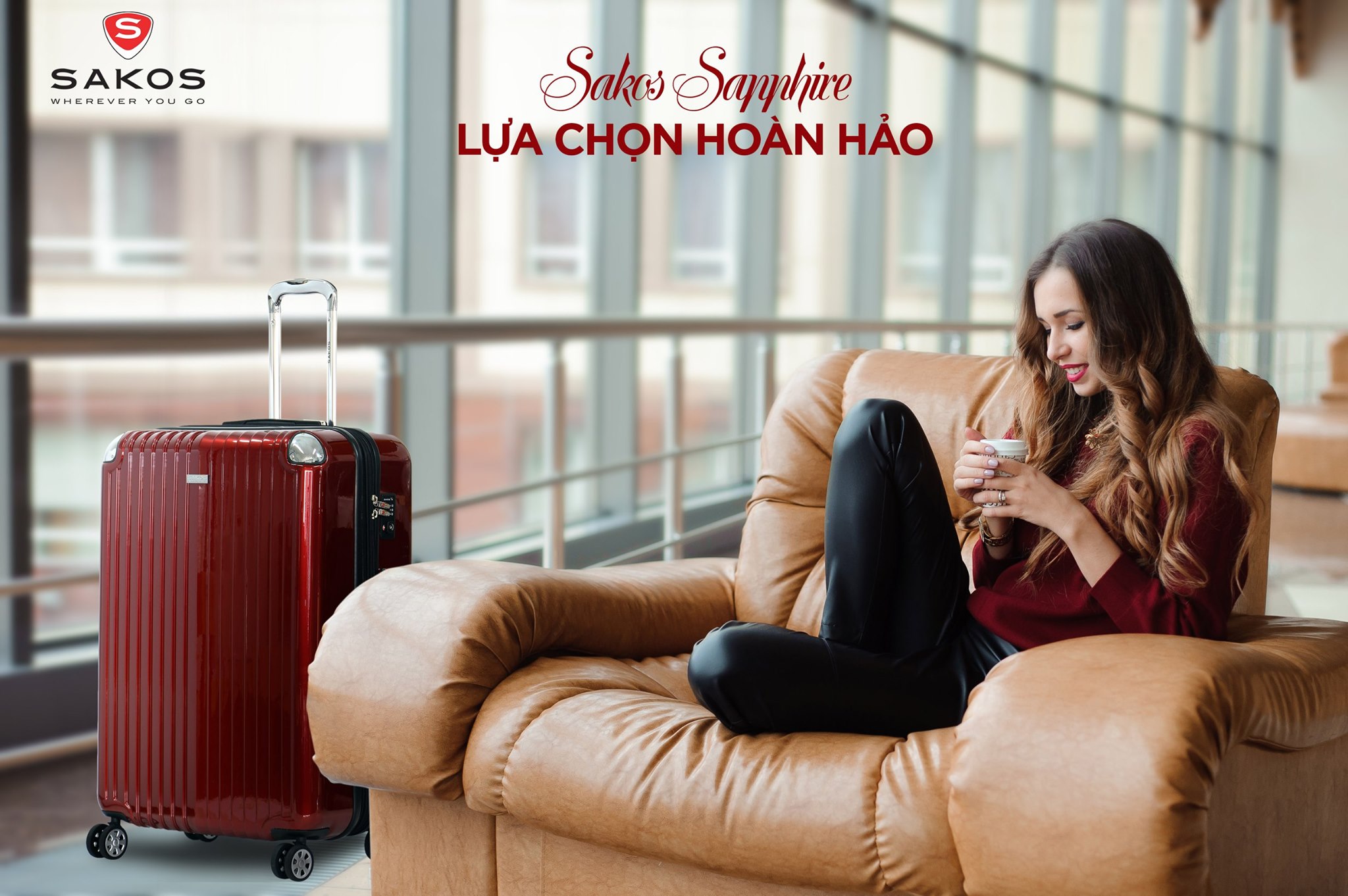 VALI DU LỊCH SAKOS SAPPHIRE Z22 SIZE XÁCH TAY (36x23x56cm)