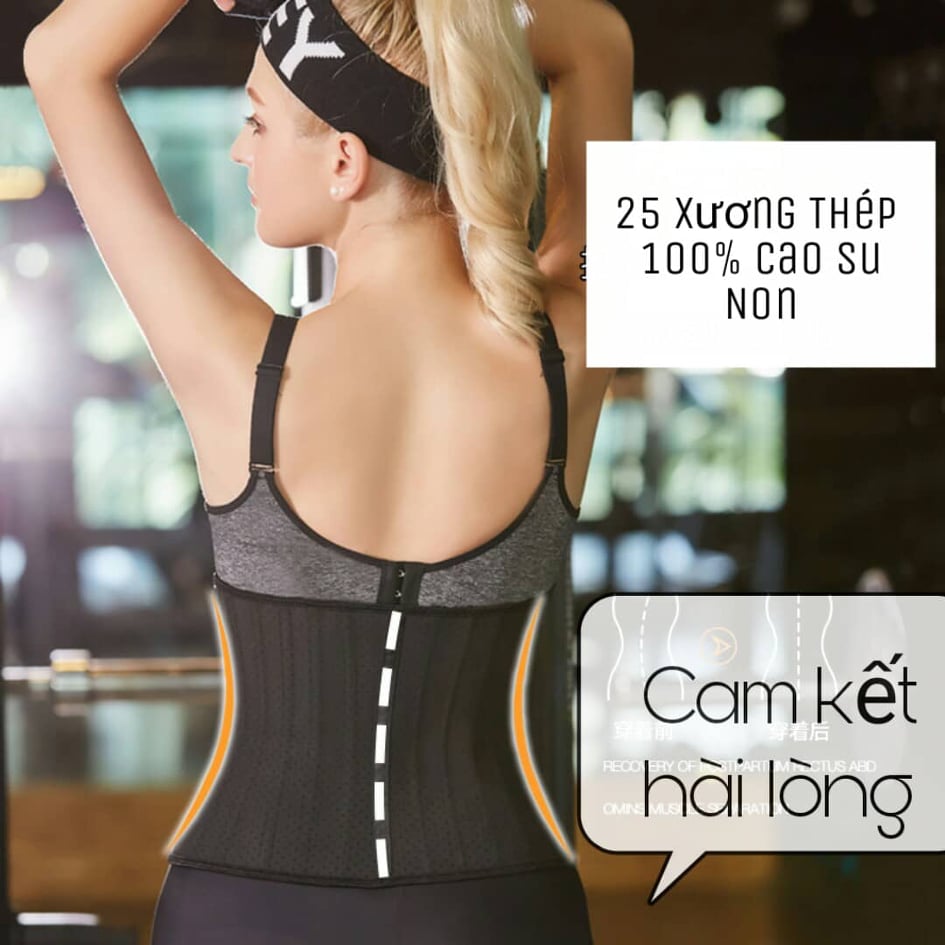 Đai Latex Hy Lạp Thông hơi ,Đai Nịt Bụng Giảm Mỡ , Đai nịt bụng Latex 25 Xương Cao Cấp - Gen bụng định hình,Gen nịt bụng định hình latex