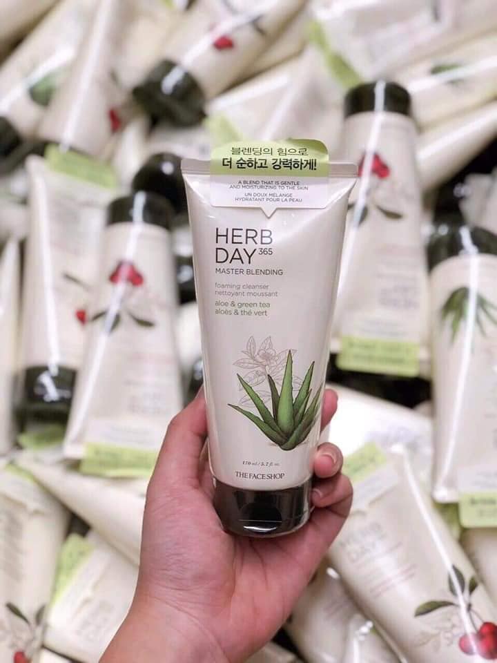 Sữa Rửa Mặt Herb Day 365 Cleansing Foam Hàn Quốc - Vị Nha Đam (Mẫu Mới)