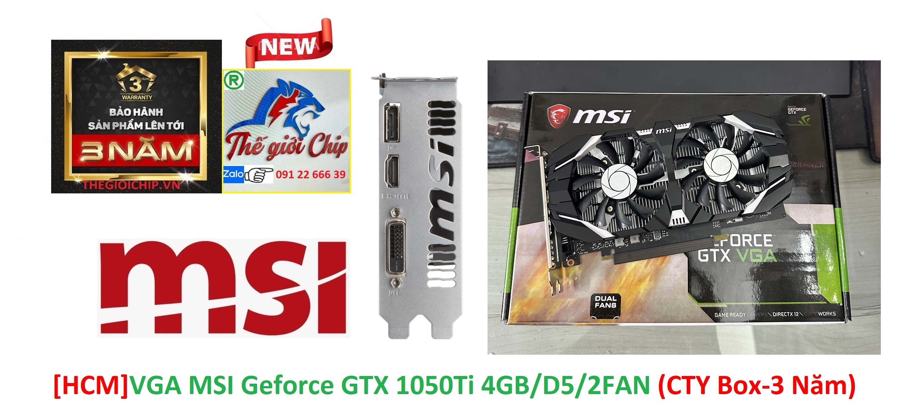 Vga msi geforce gtx 1050ti 4gb/d5/2fan