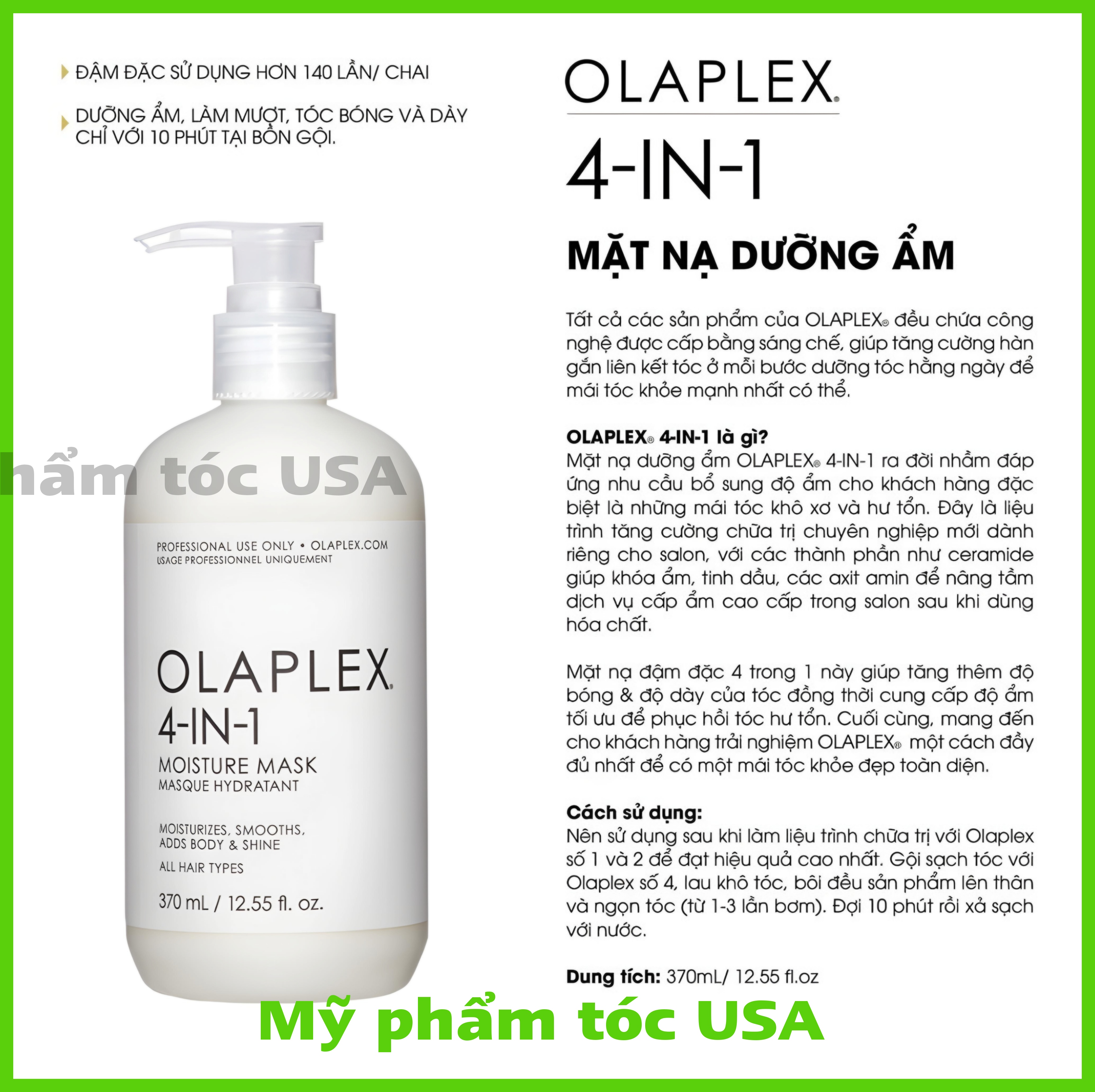𝐎𝐥𝐚𝐩𝐥𝐞𝐱 𝟒 𝐢𝐧 𝟏 𝟑𝟕𝟎𝐦𝐥, siêu phẩm mặt nạ dưỡng ẩm chuyên sâu, giúp tóc bóng mượt, mềm mại