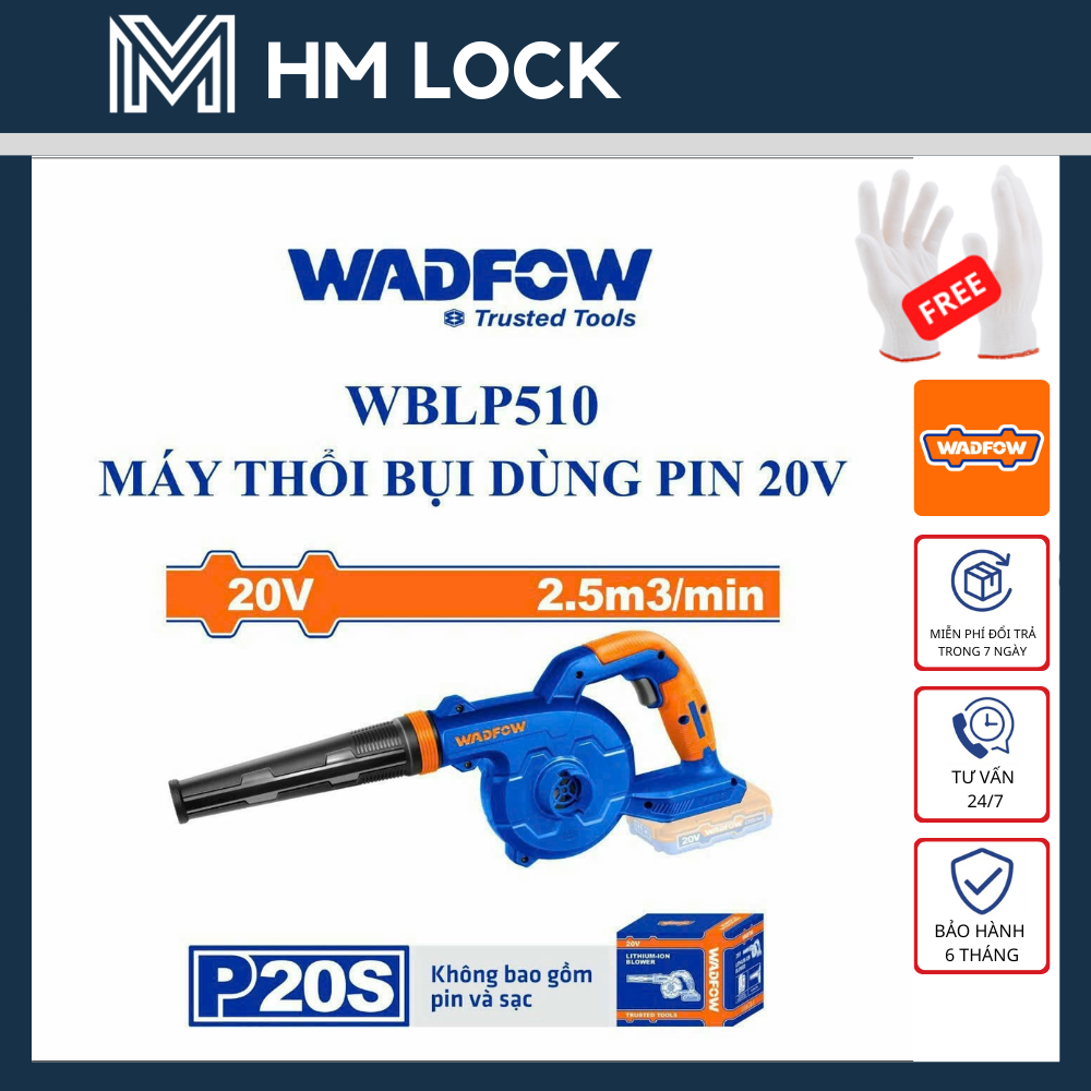 Máy thổi bụi dùng pin 20v wadfow - hàng chính hãng - wblp510