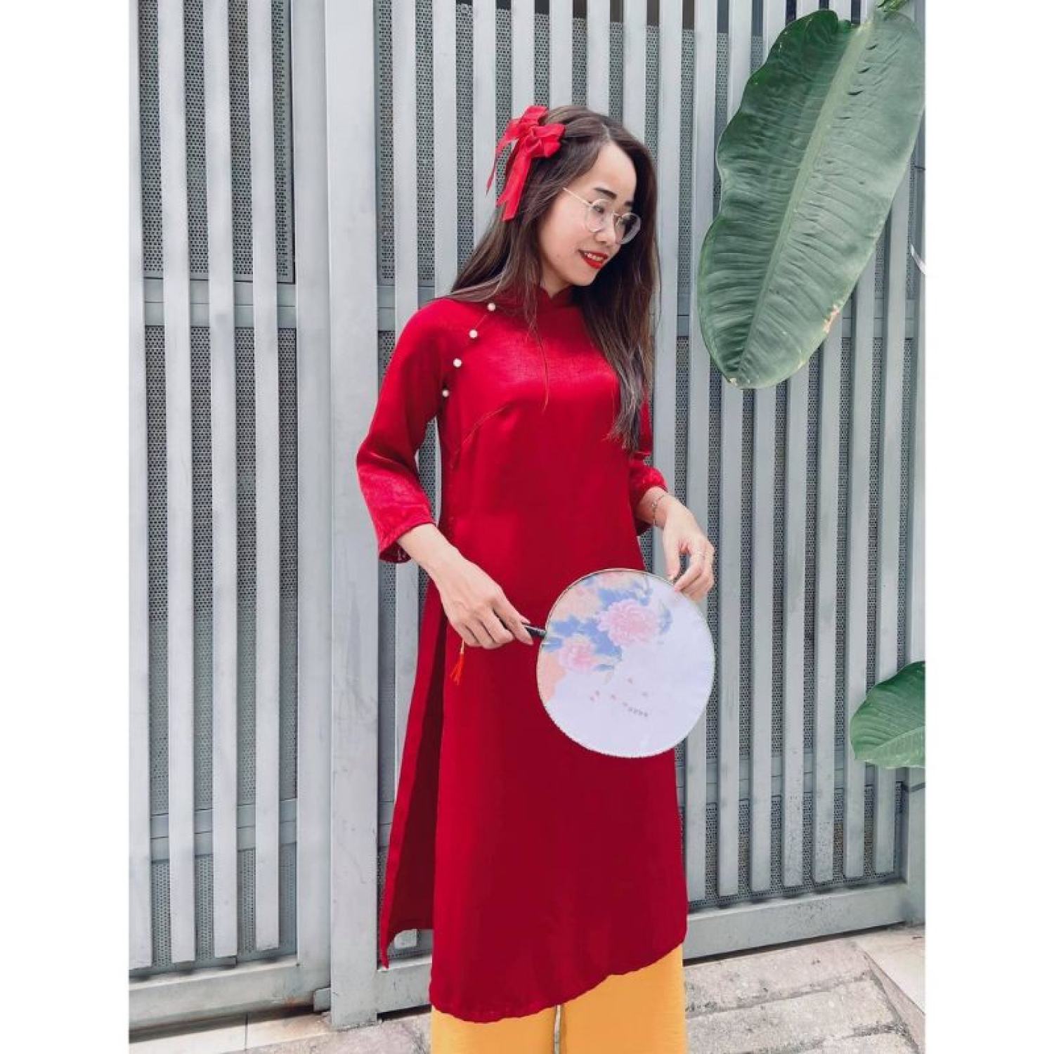 Tặng mấn áo dài dáng suôngcó bigsize