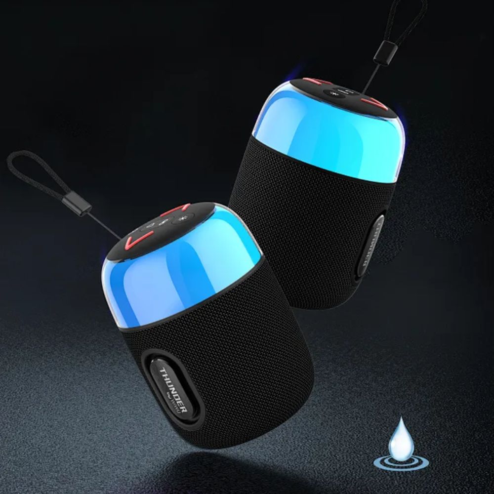 Loa di động ngoài trời wiwu p60 mini đèn led 360 5 màu hỗ trợ ghép nối 2 loa nhận cuộc gọi rảnh tay, aux, thẻ usb tf