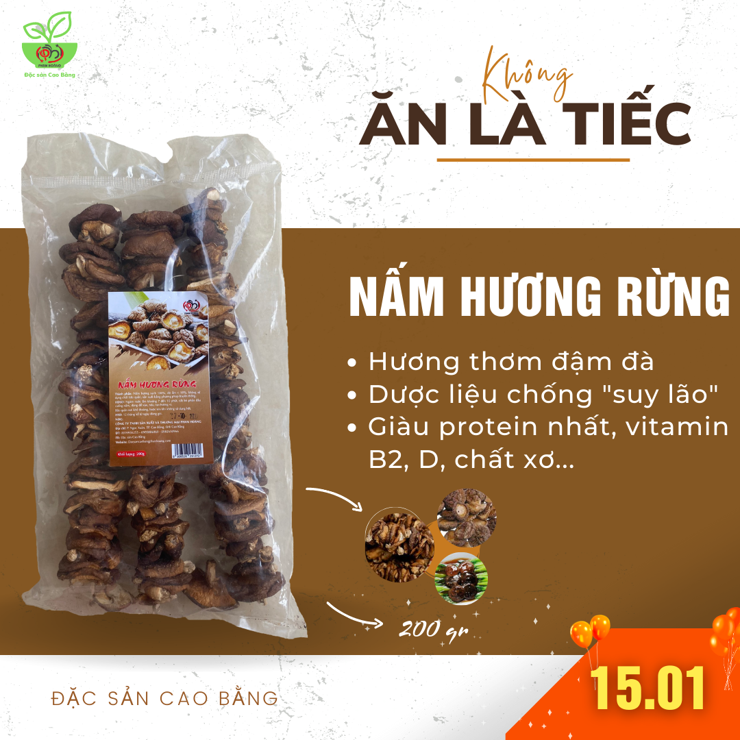 Nấm hương rừng đặc sản cao bằng gói 200g