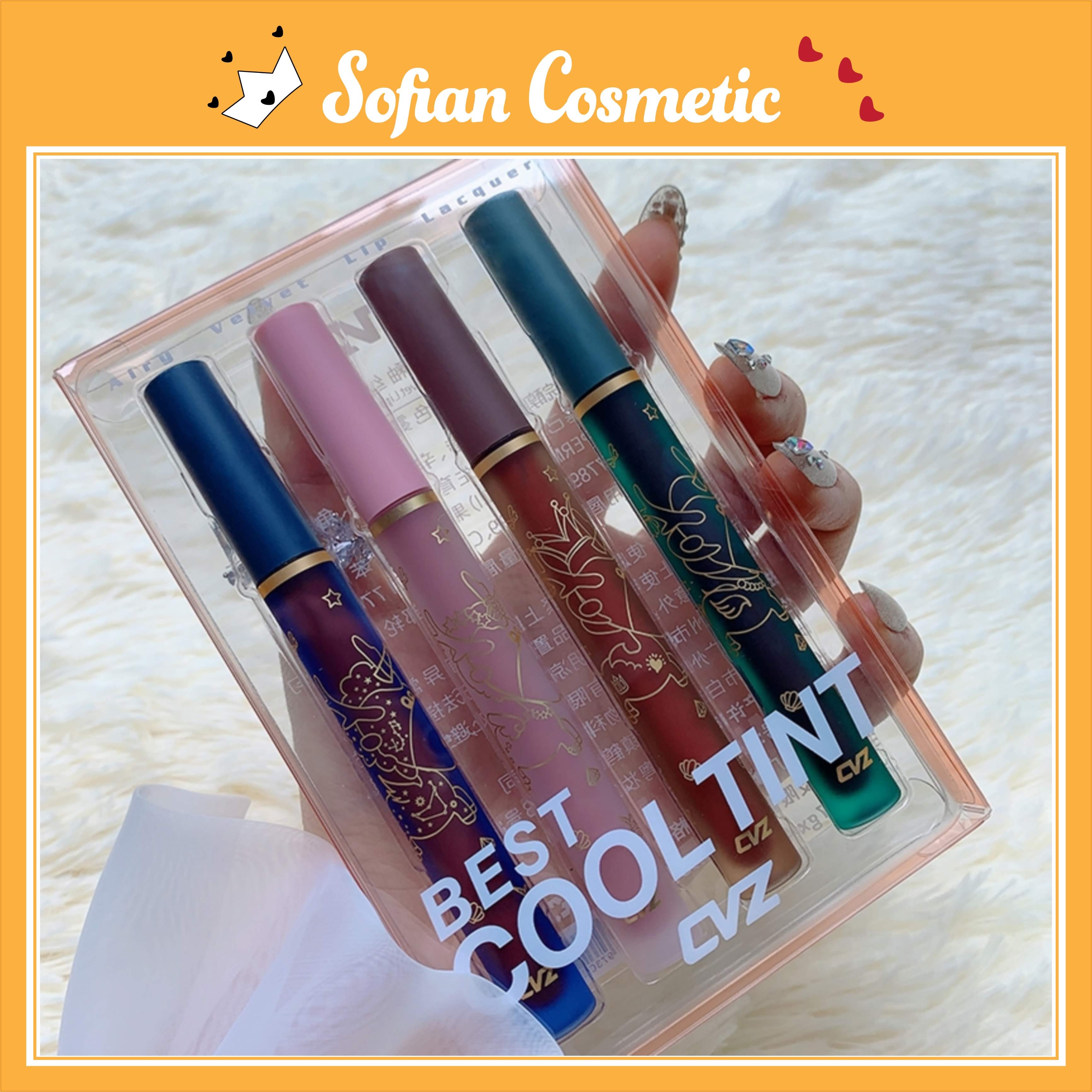 CVZ - Set 4 thỏi son kem lì nội địa Trung kì lân Unicorn Air Velvet Lip Graze không trôi, siêu lì, mềm mượt như nhung - Sofian Cosmetic