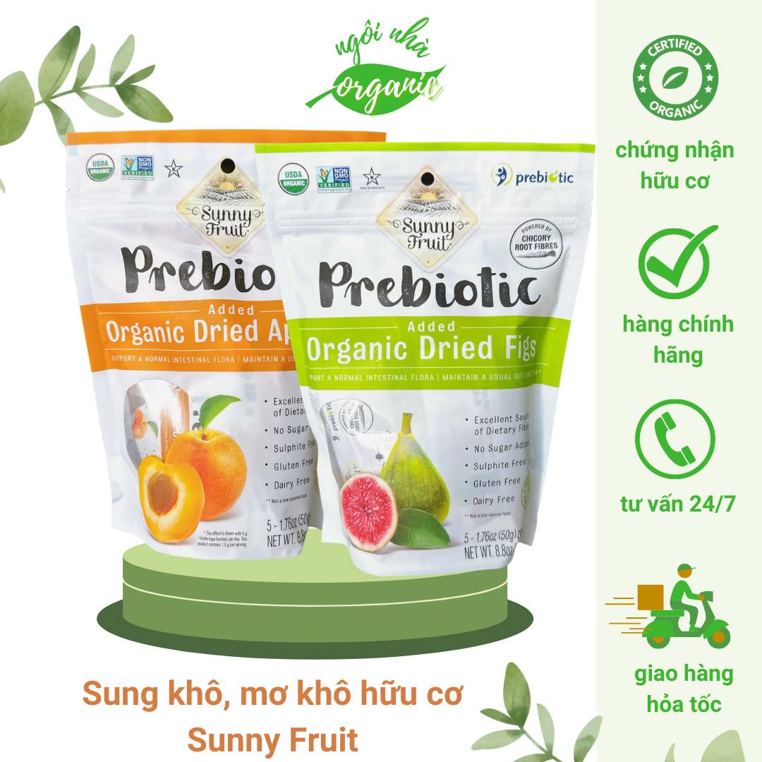 Sung khô mơ khô hữu cơ bổ sung Prebiotic Sunny Fruit