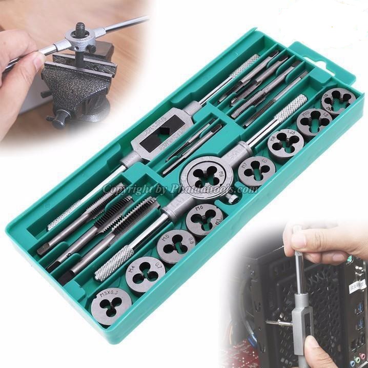 Bộ tay quay taro tạo ren trong và ngoài 12 - 20 chi tiết m3-m12