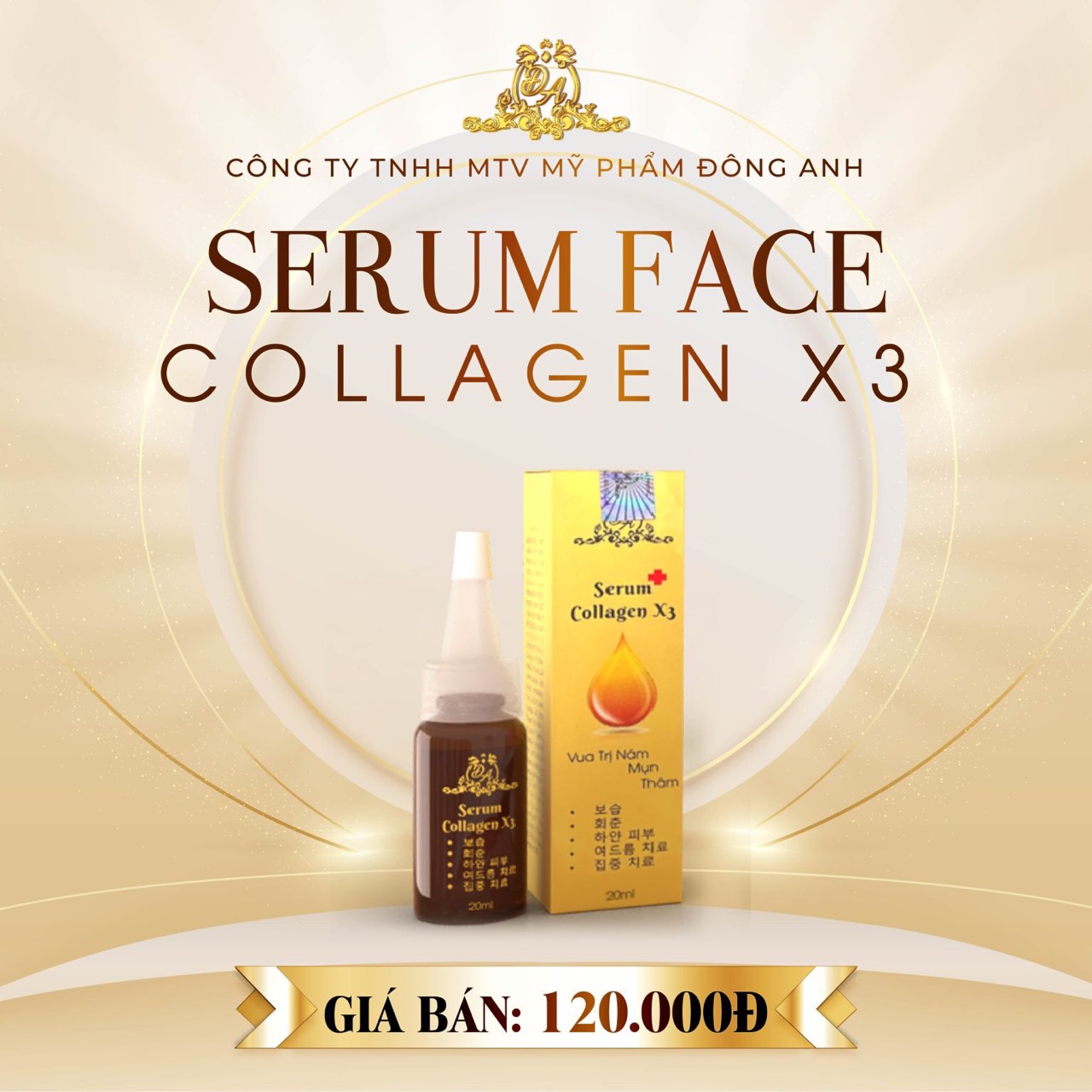 Serum collagen x3 chính hãng mỹ phẩm Đông Anh