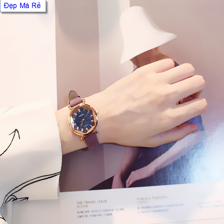 ( Tặng thêm 1 viên pin trị giá 20k ) Đồng hồ Nữ nhí Đẹp Mà Rẻ mặt phun cát số la mã