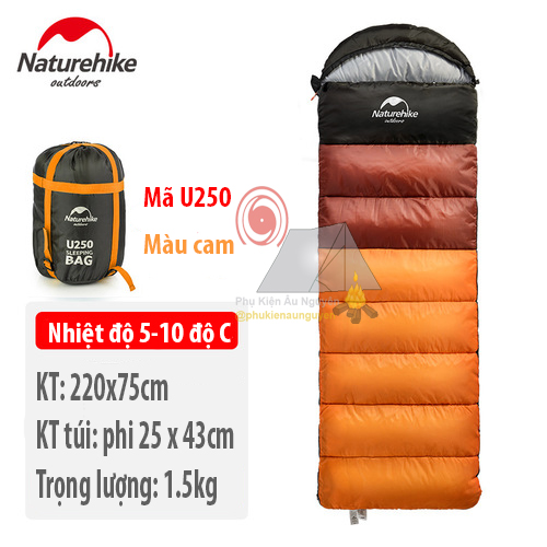 Túi ngủ cao cấp naturehike u150 1100g / u250 1500g -