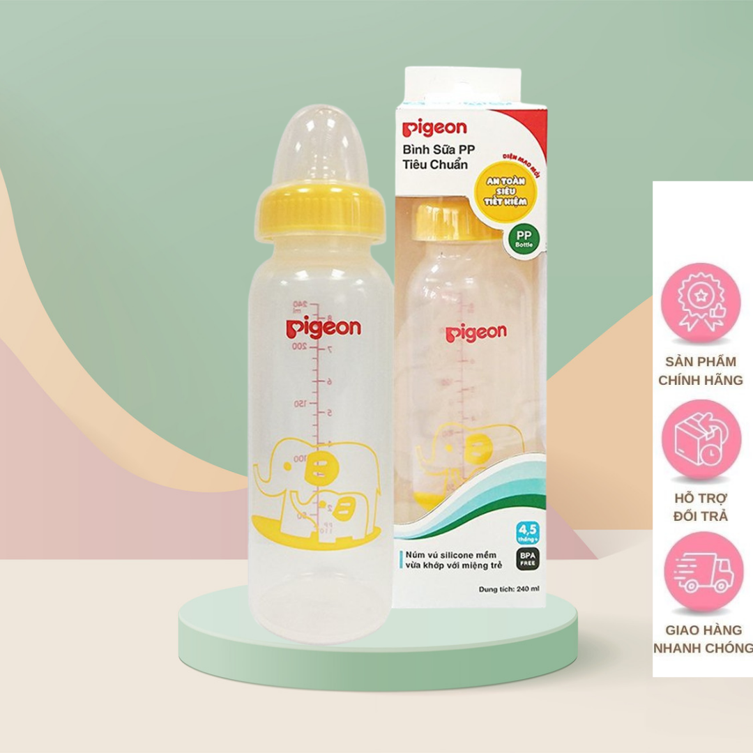 Bình sữa pigeon 120ml và 240ml.