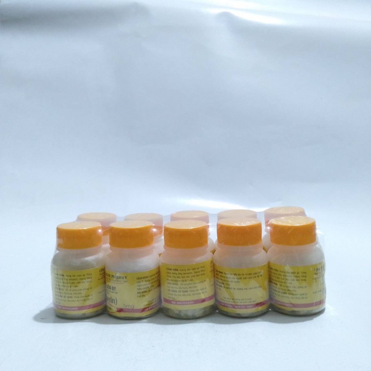 Lốc 10 lọ Berberin không đường cầm tiêu chảy, hỗ trợ tiêu hóa