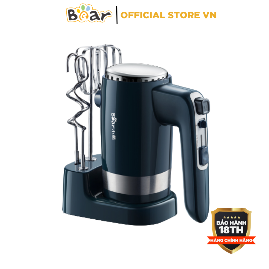 Máy đánh trứng cầm tay mini bear hm-b01v1 , công suất 300w, đánh kem trộn bột để bàn, bảo hành 18 tháng