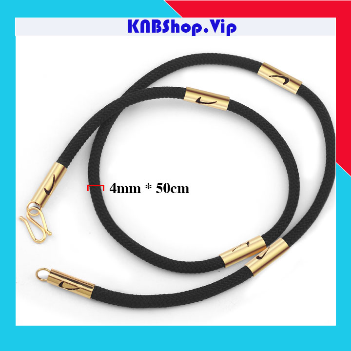 [HCM]DÂY CHUYỀN DÙ ĐEN BỌC KHOANH INOX MẠ VÀNG- độc đáo cá tính - đẹp không đen không gỉ bền màu