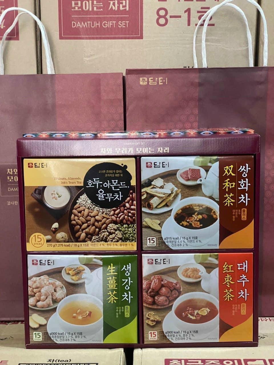 Set 4 hộp ngũ cốc và trà Damtuh Gift Set của Hàn Quốc
