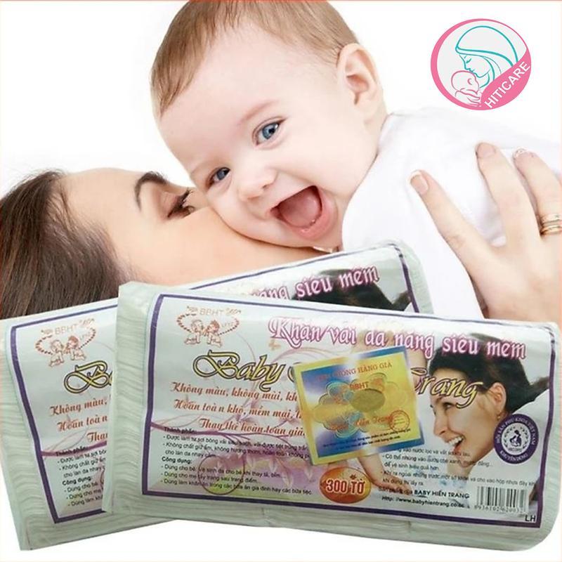 Gói khăn vải khô đa năng Baby Hiền Trang trọng lượng 200g/gói chất liệu an toàn cho bé