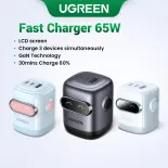 UGREEN Uno 65W 30W RobotGaN Sạc Nhanh GaN Sạc Nhanh RG Bộ Chuyển Đổi Nguồn USB C Foldable Nhanh Cho iPhone 16 Pro Max iPhone 15 14 13 Pro Max Samsung S24 S23 Ultra Model：45001