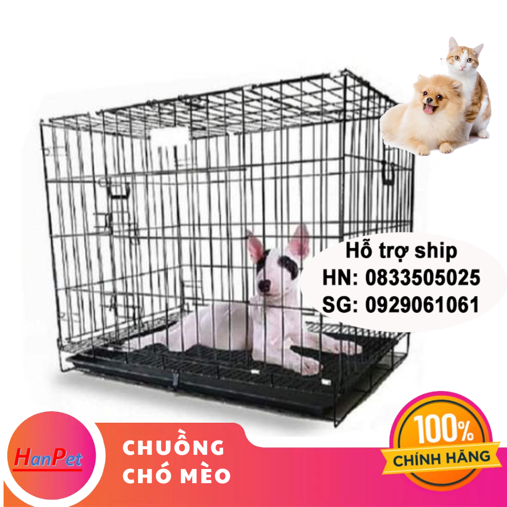 SD- Hanpet - Chuồng Lồng cũi chó mèo dưới 22kg (SD75 SD70 SD90) chuồng sơn tĩnh điện có thể gấp gọn