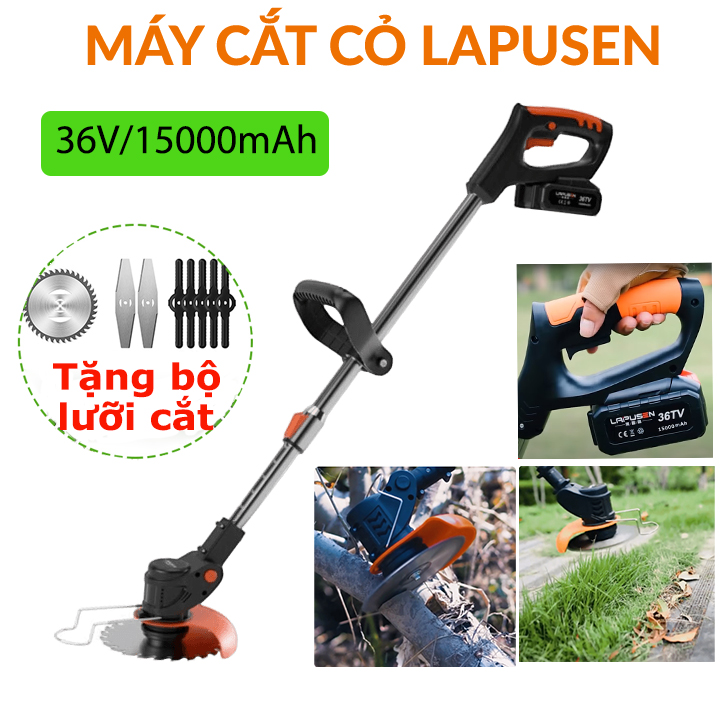 MÁY CẮT CỎ  LAPUSEN 1800W - BẢO HÀNH CHÍNH HÃNG 12 THÁNG - MÁY CẮT CỎ DÙNG PIN  36V SIÊU TIỆN LỢI