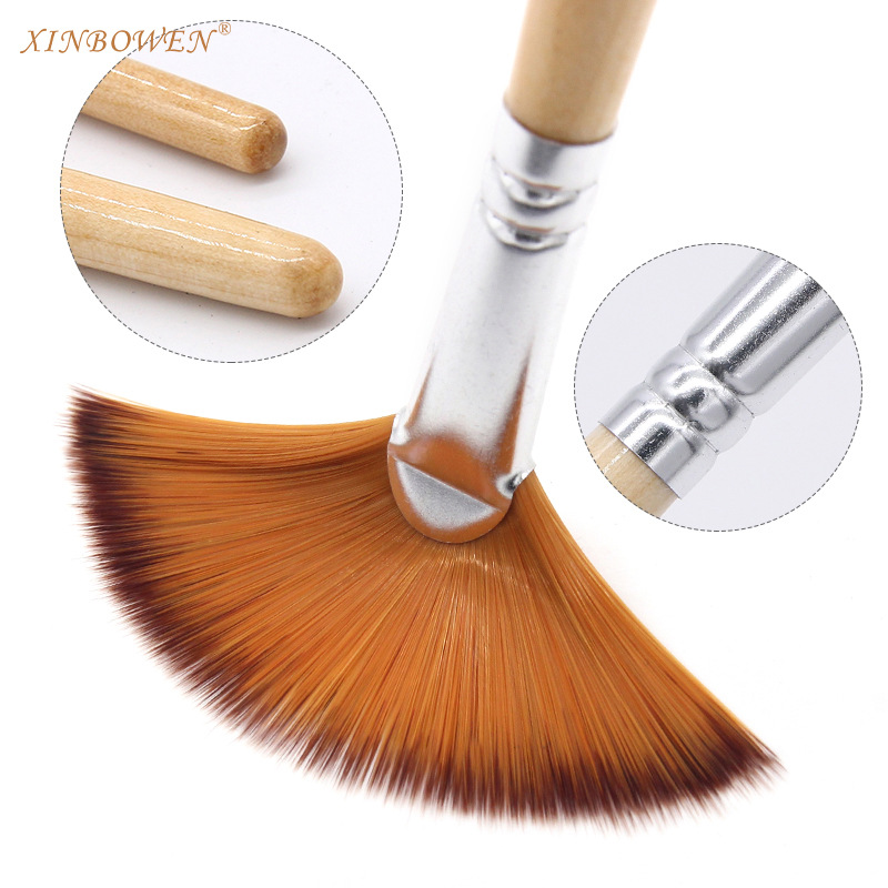 Set 5 cọ vẽ màu nước hình quạt, cọ rẽ quạt | Fan brash